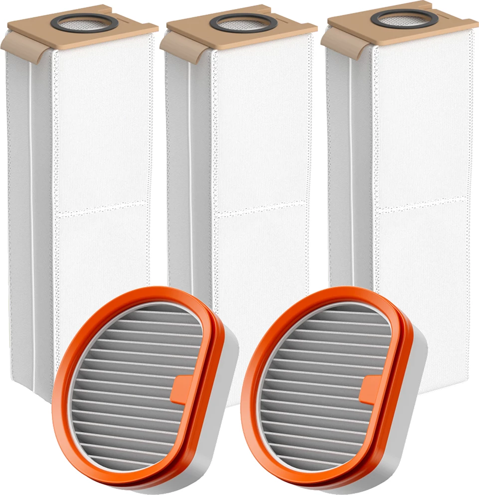 Set qese pluhuri + filtër HEPA UWANT V500, HEPA H11, 3 copë qese + 2 copë filtra, bardhë/portokalli