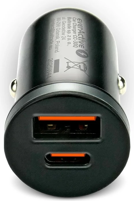Karikues makine, everActive CC-30Q, 35W, USB QC3.0 + USB-C PD, 1x USB + 1x USB-C, zi