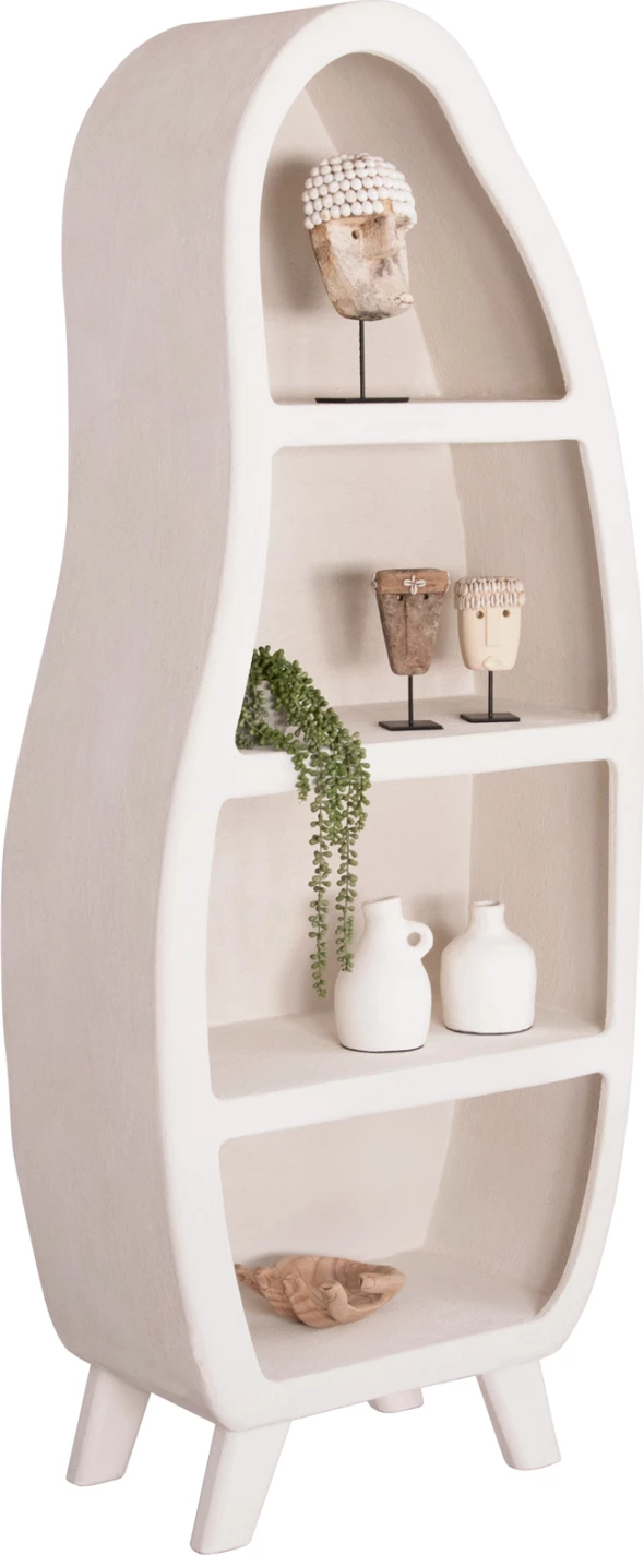 Raft i gjatë, ngjyrë e bardhë, SANTORINI FH18067, 80x38x196 cm