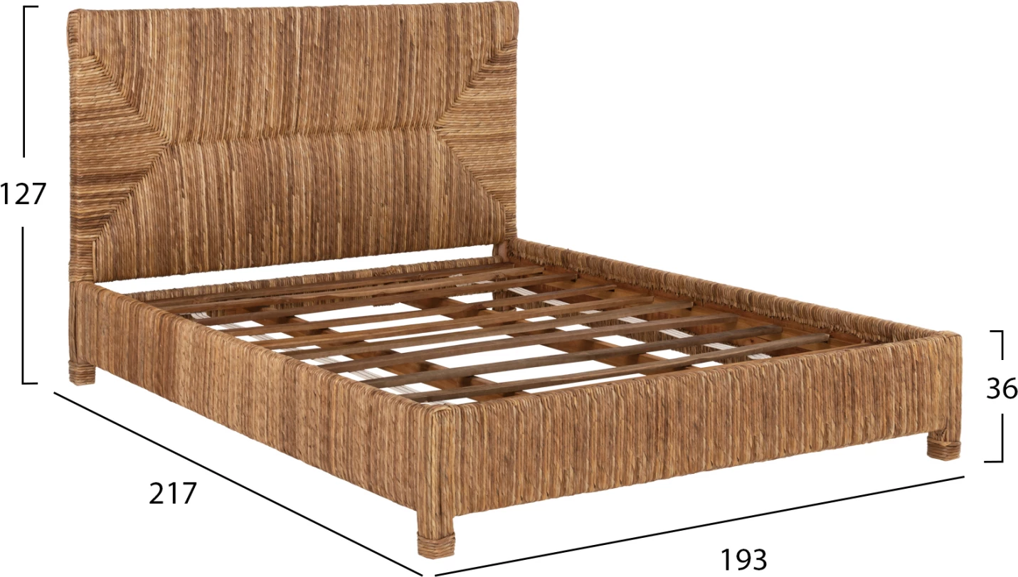 Krevat THAW FH672, dru tik, gjethe banane, 180x200 cm