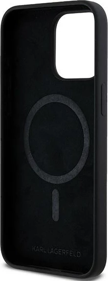 Mbështjellës Karl Lagerfeld Silicone Choupette Head MagSafe për iPhone 15 Pro Max, zi
