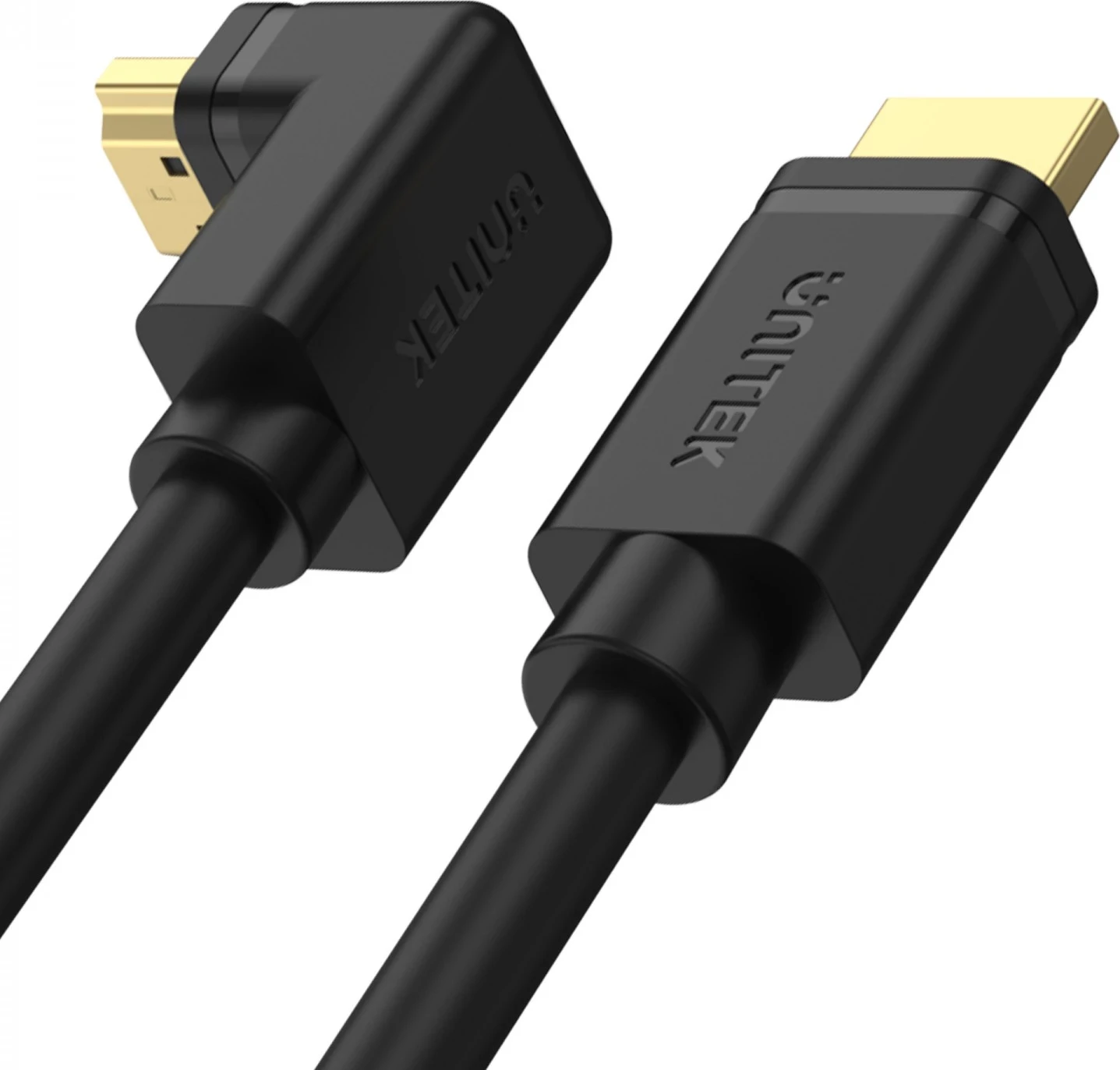 Kabull HDMI Unitek, 2.0m, i kthyer në 90 gradë, zi