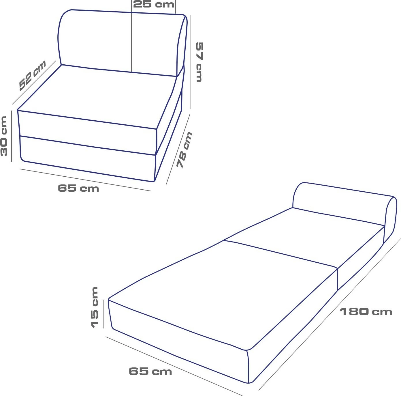 Krevate-kolltuk një vendësh, kadife gri e çelët, Magic