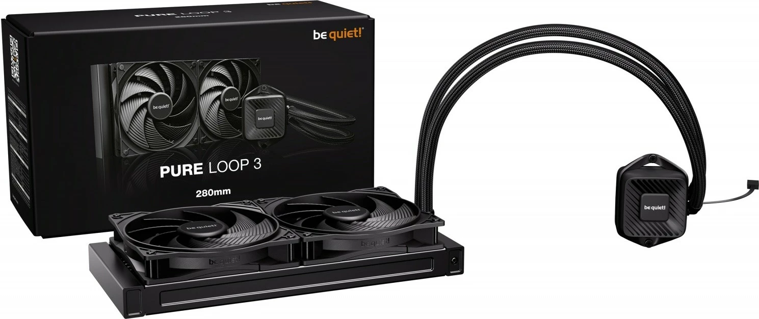 Ftohës uji për procesor Be quiet! Pure Loop 3 280mm, me 2 ventilatorë, i zi