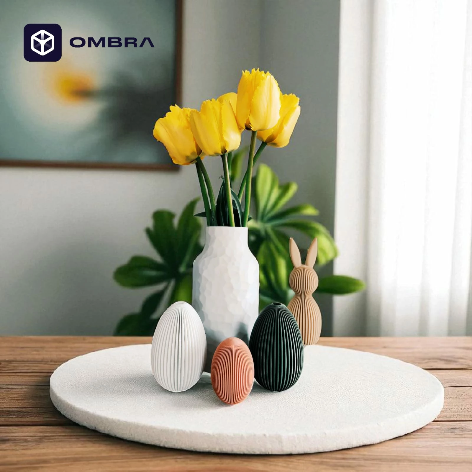 Vazo dekorative Faceted Vase, Madhësia M, e bardhë