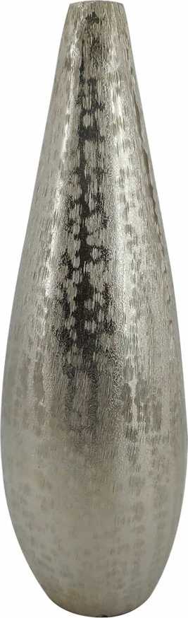 Vazo dekorative, alumin, ngjyrë argjendi, 15x15x46cm