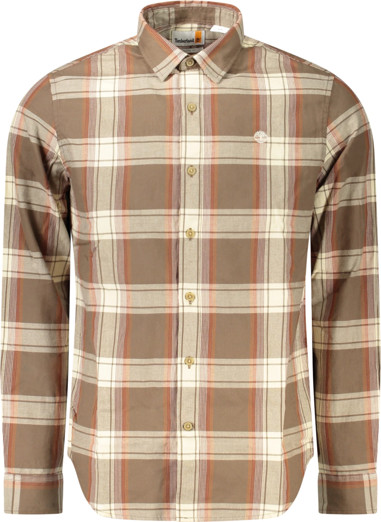 Këmishë për meshkuj Timberland me mëngë të gjata, kafe