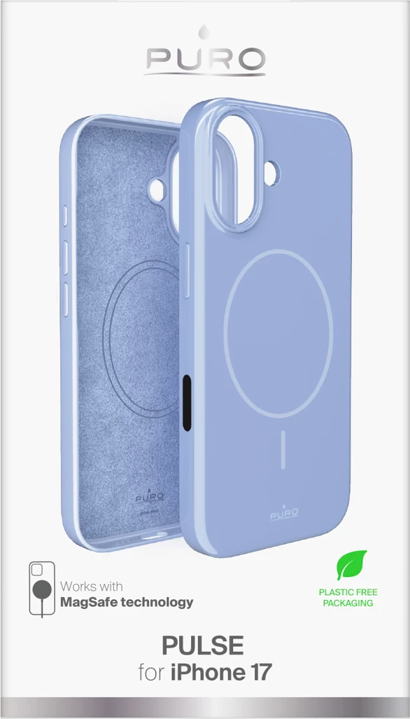Mbështjellës Puro Pulse për iPhone 17, polikarbonat, MagSafe, Blu