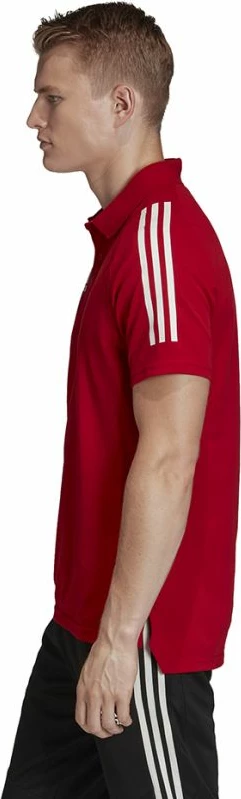 Maicë polo adidas për meshkuj, e bardhë me të kuqe