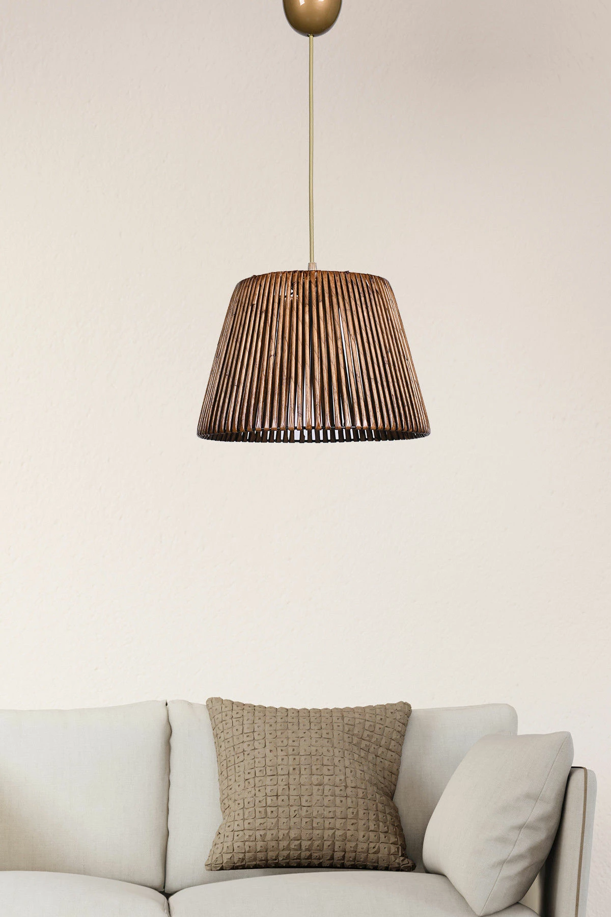 Llambë tavani prej druri, kapak bambuje, ngjyrë antike, Opviq Esparfa