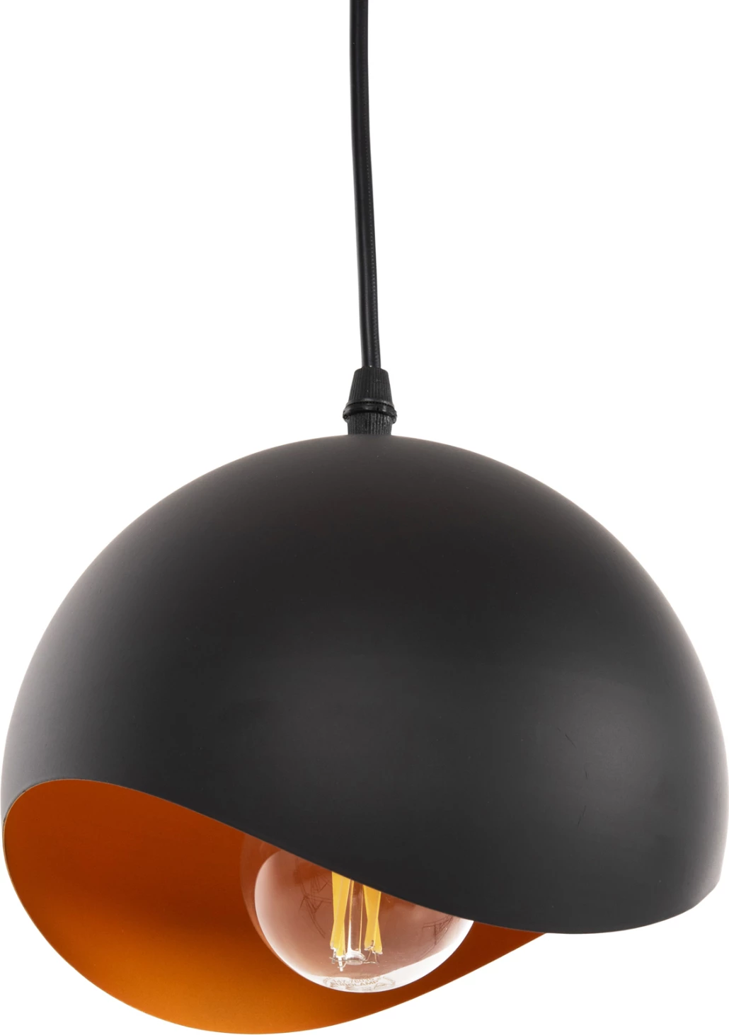 Llambë varëse tavani FH4165.01 sferë metalike e zezë dhe portokalli Φ20x118H cm