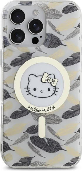 Mbështjellës Hello Kitty IML Golden Leaves MagSafe për iPhone 16 Pro Max, Bardhë