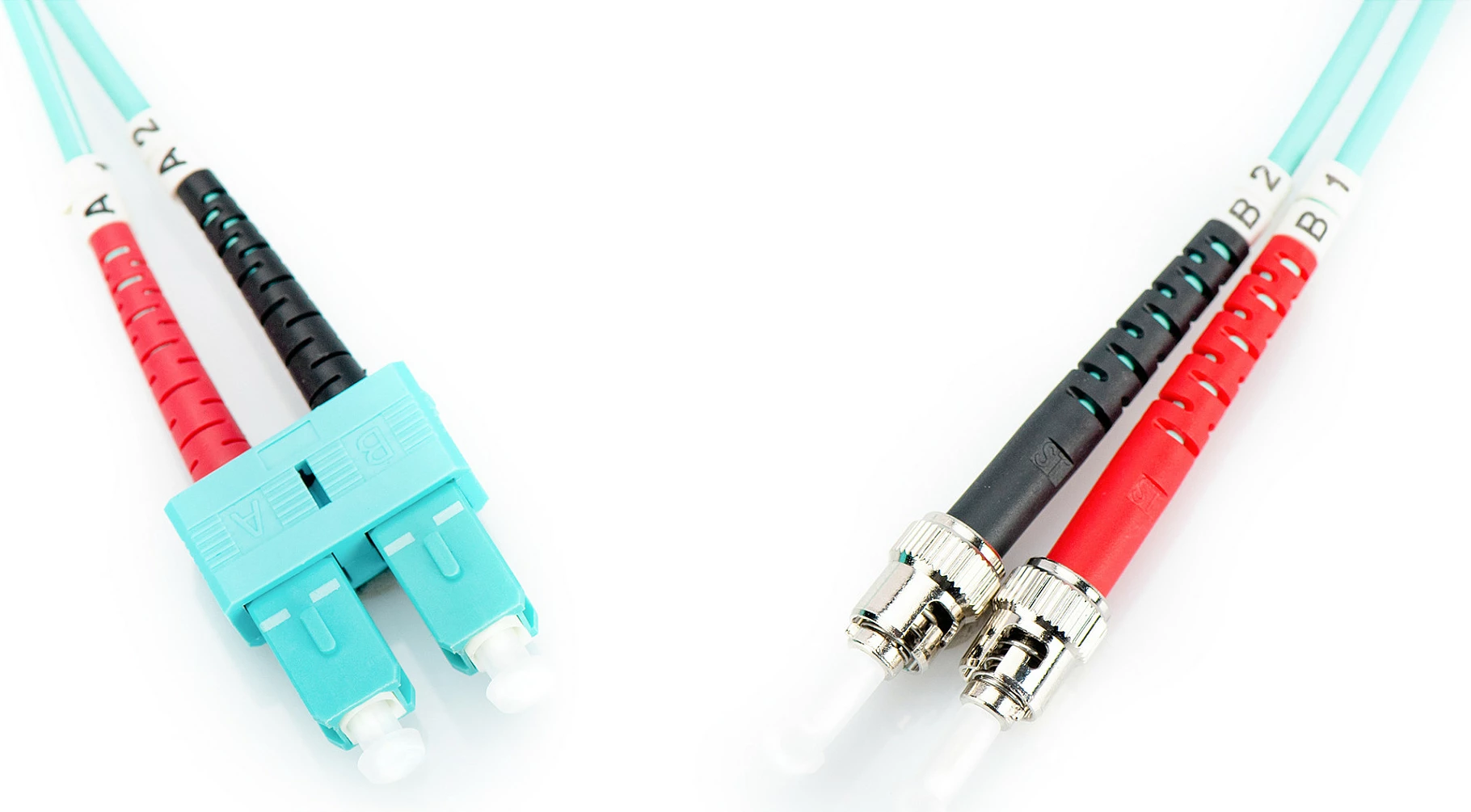 Kabëll optik Digitus OM3, ST në SC, 2m, Aqua