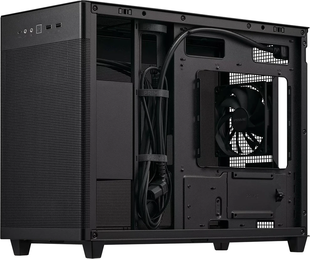 Kasë ASUS AP201 PRIME TG Mini Tower e Zezë