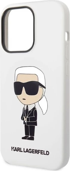 Mbështjellës Karl Lagerfeld Silicone Ikonik për iPhone 14 Pro Max, Bardhë