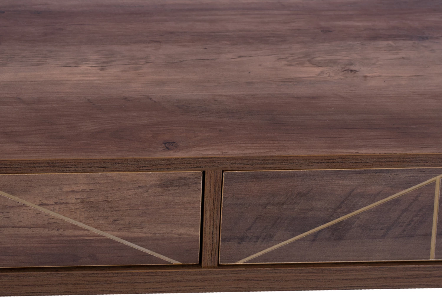 Tavolinë kafeje Kaitlyn FH8651, ngjyrë arre me ar, 110x59x42,5 cm