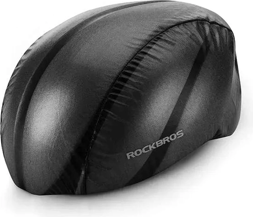 Mbulesë shiu për helmetë biçiklete, Rockbros 20001BK, material i papërshkueshëm nga uji, e lehtë, e zezë