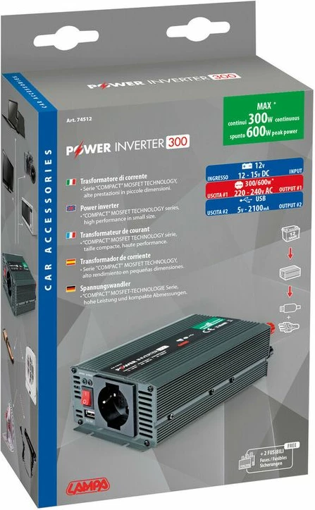 Invertor 12v 300w 12v To 220v Mbushje Loptop Etj