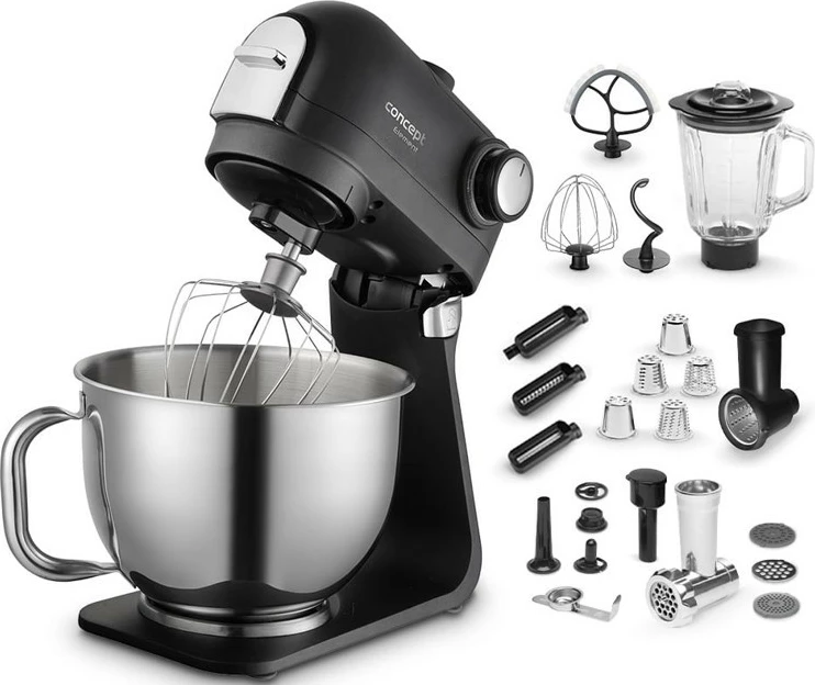 Robot kuzhine planetar Concept RM8000, 1200 W, tas 5 L, blender qelqi 1.5 L, me aksesorë, i zi