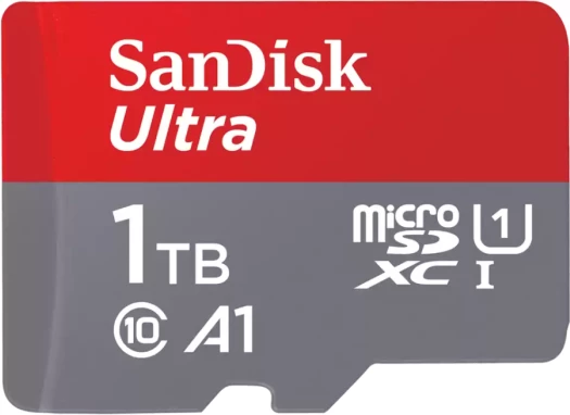 kartelë memorje microSDXC SanDisk Ultra SDSQUAC-1T00-GN6MA 1TB UHS-I A1 deri 150MB/s, kuqe/gri, me adapter SD