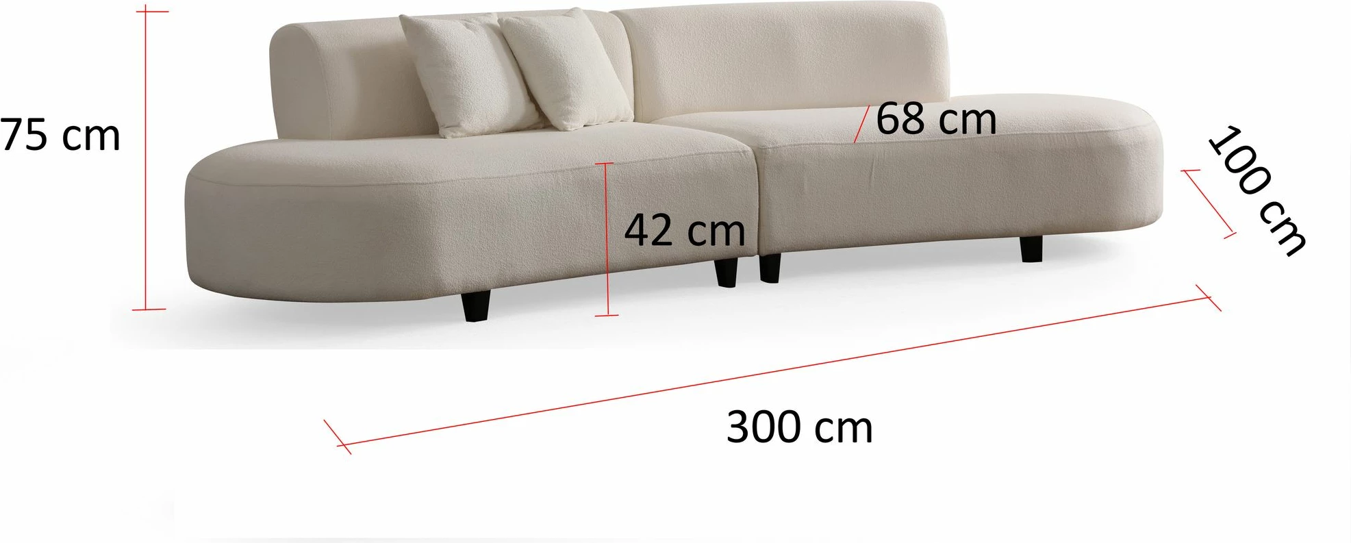 Kënd divani Atelier del Sofa, ngjyrë krem, (1L + 1R) - kënd v2