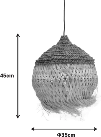 Llambë tavani Fiorine Inart abaca ngjyrë natyrale D35x45cm