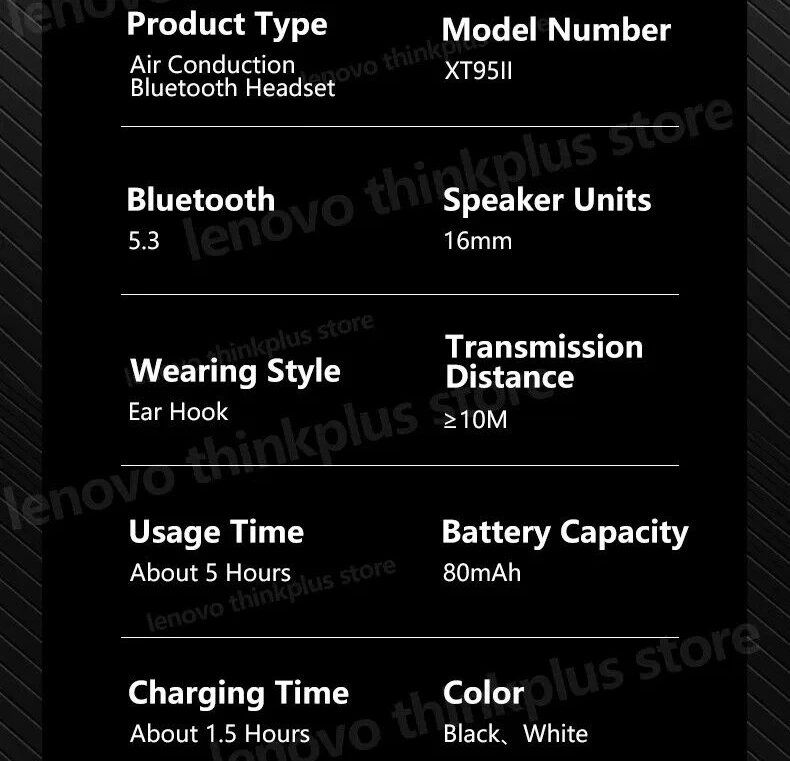 Dëgjuese Lenovo Live Pods XT95II, të zeza
