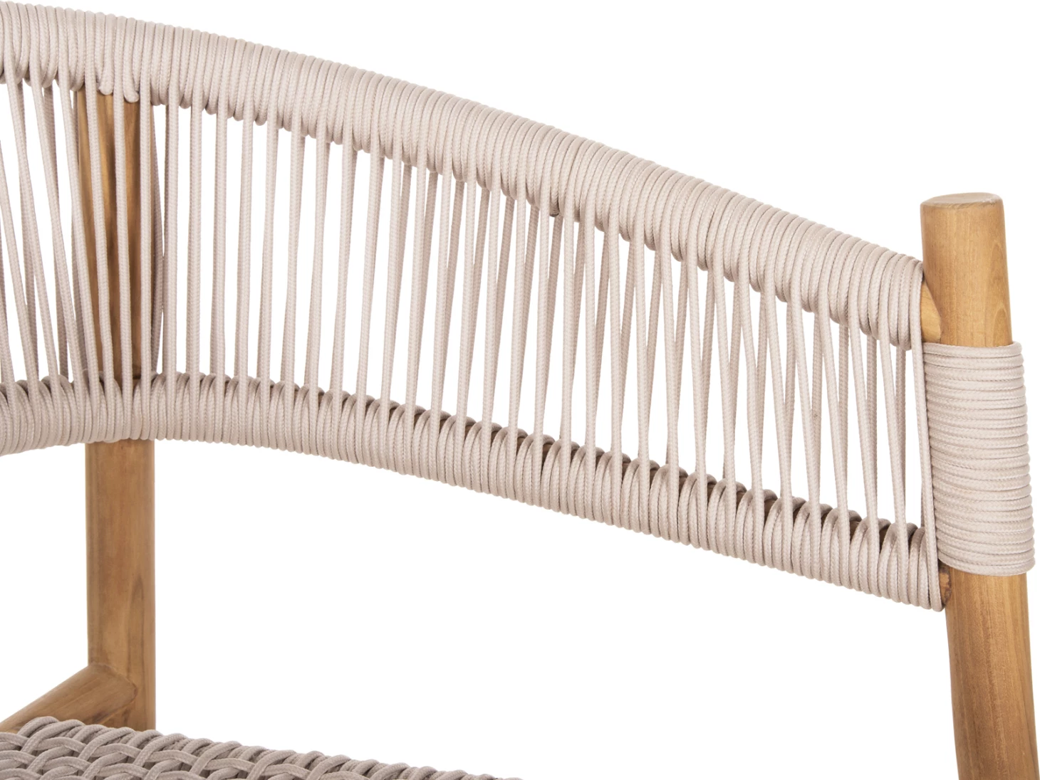 Karrige ngrënie me krahë IRVING FH9763 dru teak ngjyrë natyrale dhe litar bezhë 60x55x78H cm