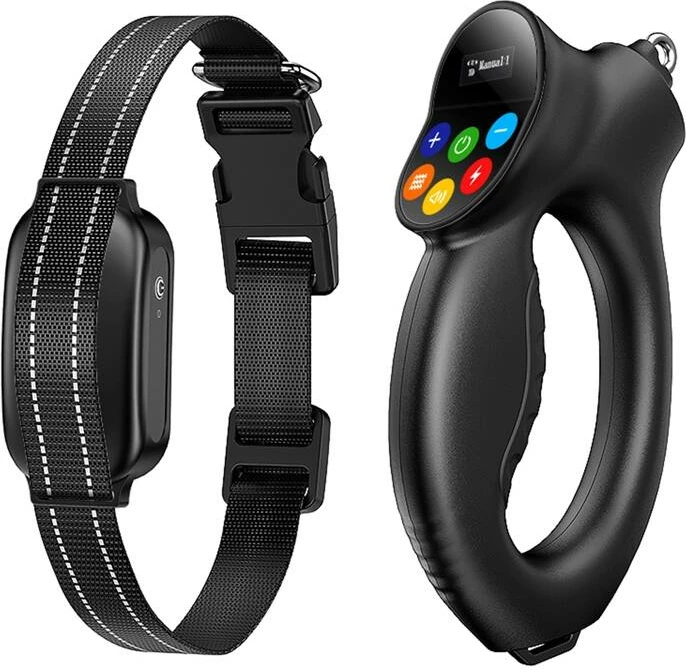 Qafore elektrike për qen Rojeco PD800, me telekomandë, e zezë