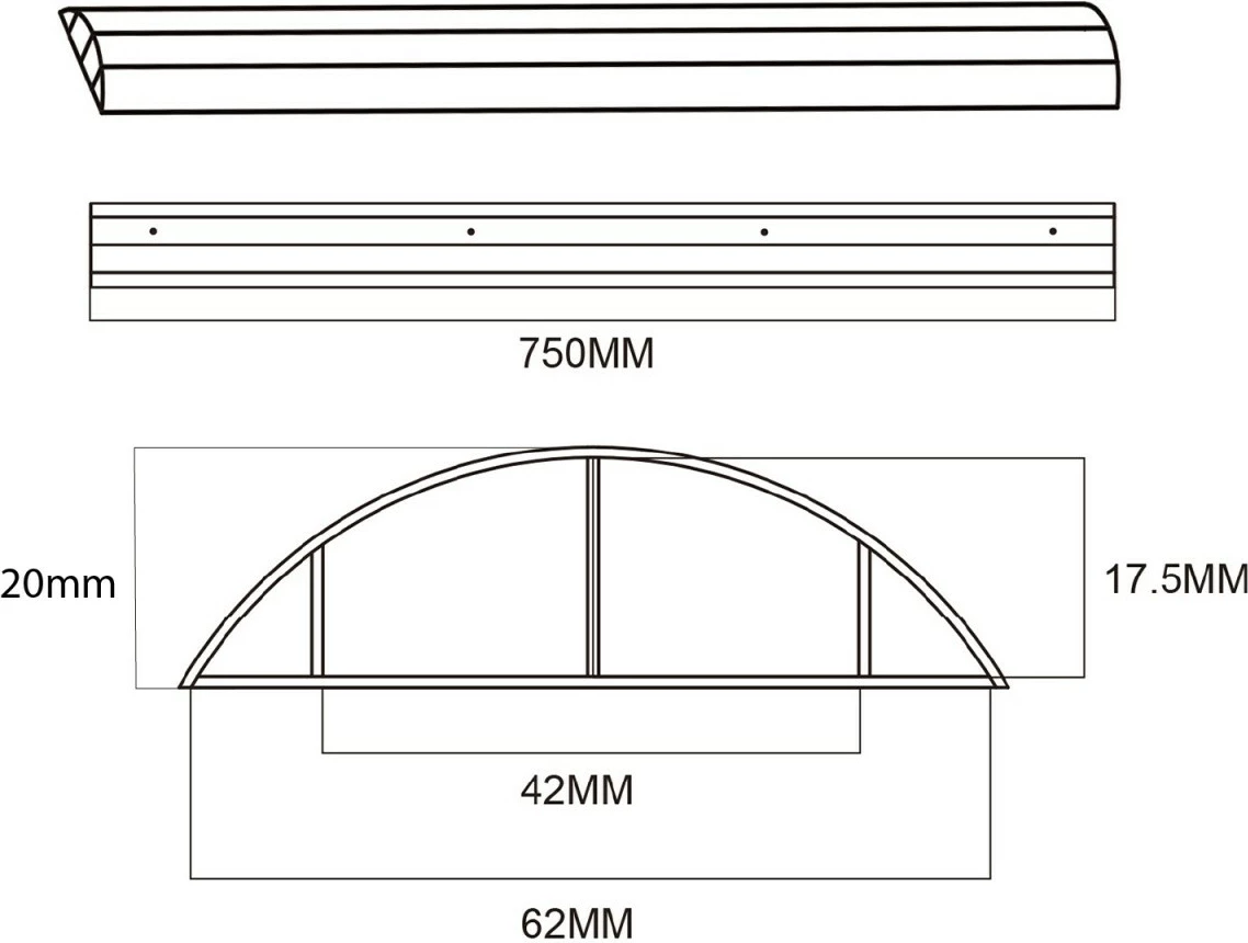Listelë alumini për mbulimin e kabllove Maclean MC-814 W, 75cm, e bardhë