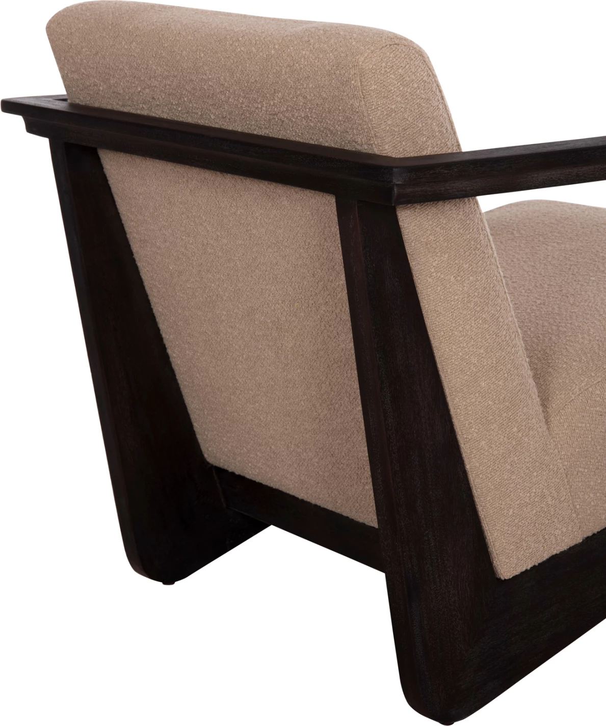 Fotelje Cynthia, dru mahogany i zi, jastëk krem, 65x75x60Hcm