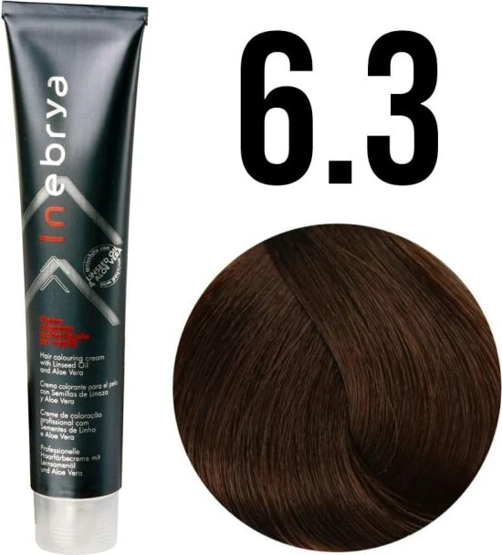 Ngjyrë për flokë Inebrya 6/3 Bionde e Errët, e artë, 100ml