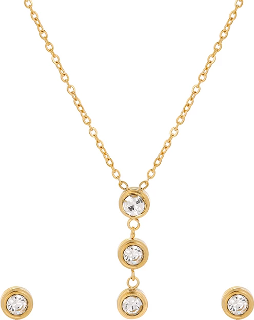 Set Xuping të praruara në ari 24 karatësh QVXA0 - qafore + vathë, artë