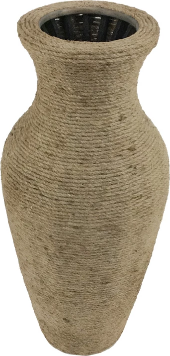 Vazo dekorative prej litari, ngjyrë natyrale, 24x24x54 cm