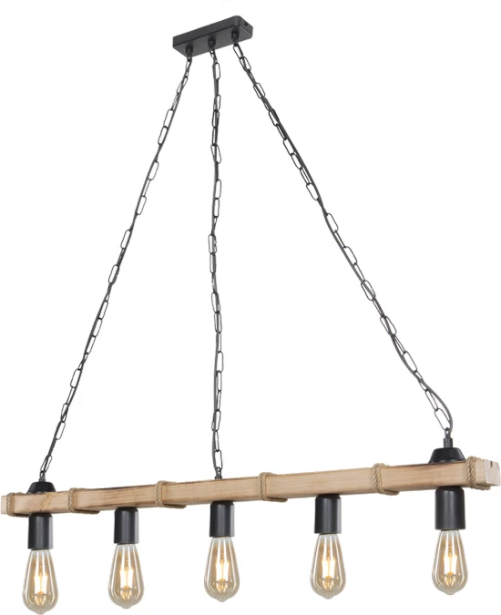 Llambë tavani pesë-dritare Lagoon E27, ngjyrë kafe, 100x8.5x10.5cm