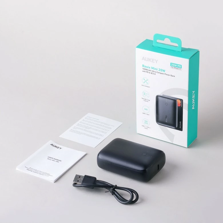 Power bank AUKEY PB-Y55, 10000mAh, 22.5W, 2xUSB, Gri