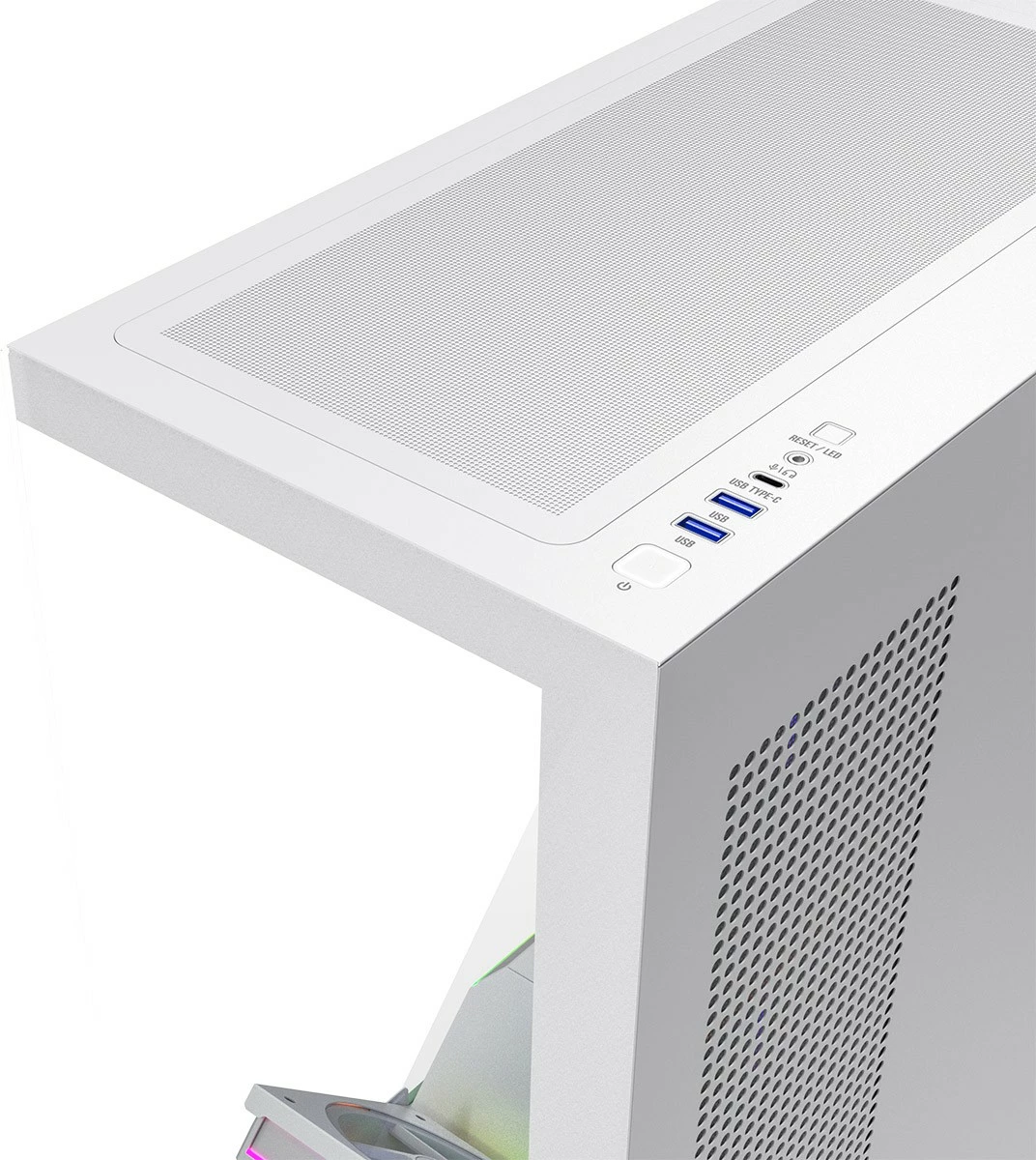 Kasë MODECOM Volcano Stellar Plus 5F AT-STELLAR-PLUS-5F-ARGB-20, Midi Tower ATX/mATX/ITX, 5x120mm ARGB me kontrollues, USB-C, xham i temperuar, e bardhë