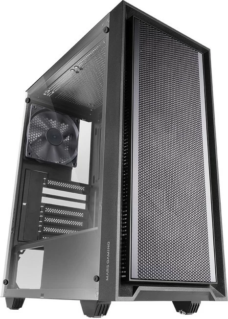 Kasë TACENS MARS MC-PMAX midi tower ATX me 4x 120mm FDB fan, xham i temperuar, pa PSU, e zezë