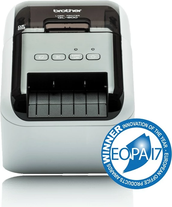 Printer etiketash Brother QL-800, 300x600 DPI, lidhje me kabllo, zi/gri