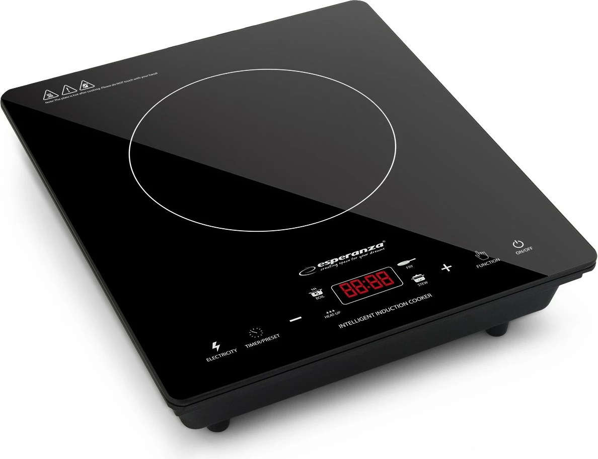 Sobë me induksion Esperanza Vesuvius EKH009, 2000W, e zezë