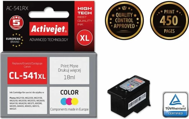 Kartrigj boje Color ActiveJet AC-541RX (zëvendësues Canon CL-541XL) 18ml