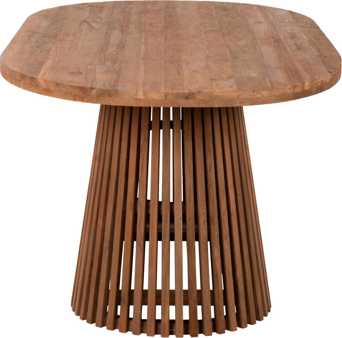 Tavolinë ngrënieje REMIK, dru tik i ricikluar, ngjyrë natyrale, 100x200x75.5 cm, sipërfaqe 4 cm