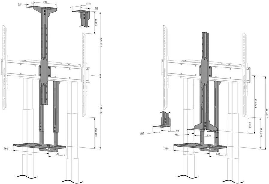 Set montimi Neomounts AFL-875BL1 për monitor dhe multimedia, për FL55-875BL1/WL55-875BL1, i zi