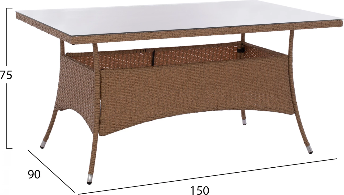 Set kopshti tavolinë & karrige FH11715.02, 7 pjesë, të kafta