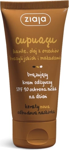 Krem ditore për fytyrë me efekt nxirës Ziaja Cupuacu Brownifying Nourishing Day Cream SPF10 për femra, 50ml