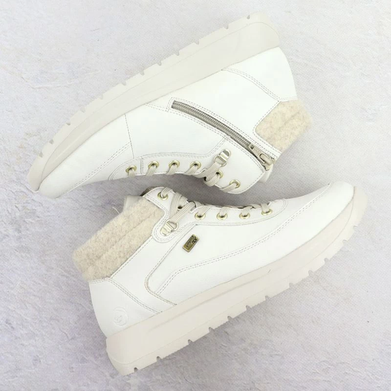 Çizme lëkure për femra Rieker Remonte D2V71-80, krem