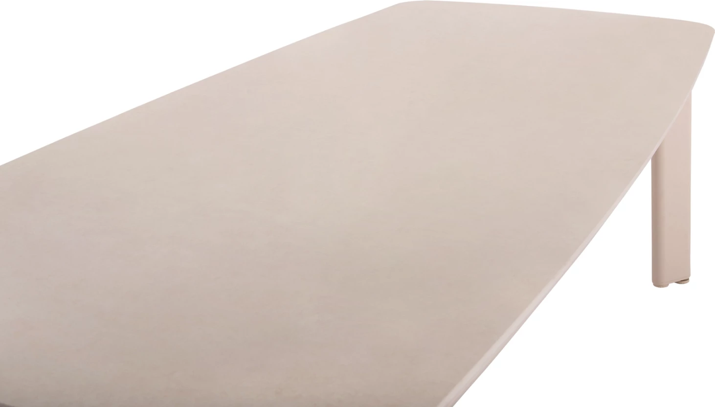 Tavolinë oborri, alumini, sipërfaqe prej guri të presuar, ngjyrë krem, 240x100x76cm