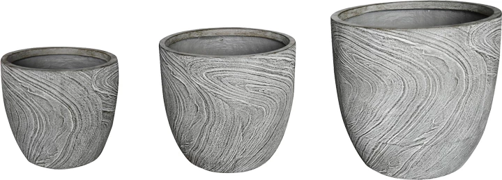Set 3 vazo dekorative Anthea, qeramike, ngjyrë gri