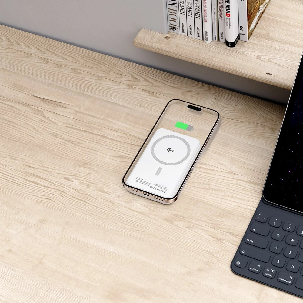 Powerbank Tech-Protect PB24 LifeMag QI2 MagSafe 10000 mAh, Bardhë