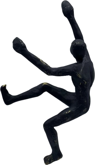 Dekor për mur, alpinist, polirezine, ngjyrë e zezë dhe ari, 14x6x24cm